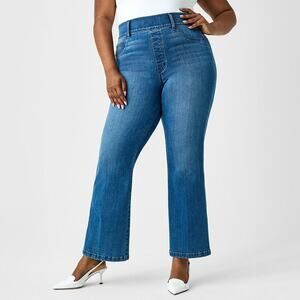 Spanx Women's Kick Flare Pull-On Stretch Jeans in Vintage Indigo Size 2X